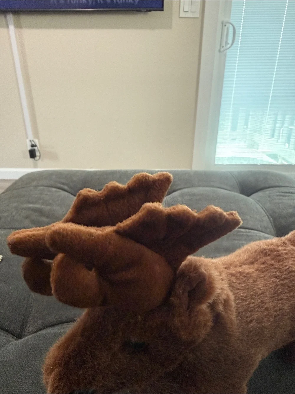 Vintage Plush Brown Moose Stuffed Animal Toy - charm co